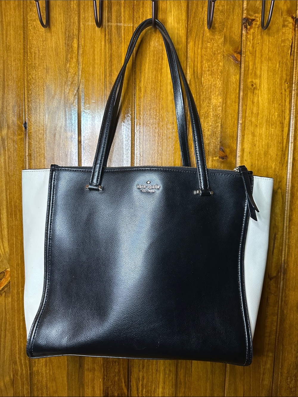 kate spade Black and White Leather Tote